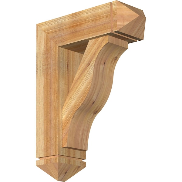 Ekena Millwork Funston Arts and Crafts Rough Sawn Bracket w/ Offset Brace, Western Red Cedar, 8"W x 24"D x 32"H BKT0806X24X32FST03RWR - main
